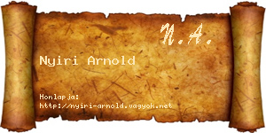 Nyiri Arnold névjegykártya
